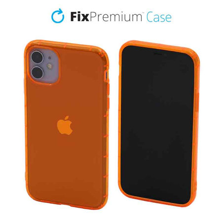 FixPremium - Ovitek Clear za iPhone 11, oranžen