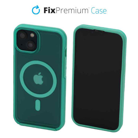 FixPremium - Ovitek Clear with MagSafe za iPhone 14, mint modra