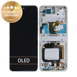 Motorola Razr 40 - LCD zaslon + steklo na dotik + okvir (Vanilla Cream) - 5D68C22835 Genuine Service Pack