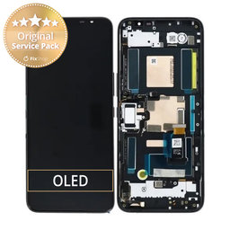 Asus ROG Phone 6 AI2201_C, 6 Pro AI2201_D - LCD zaslon + steklo na dotik + okvir (Storm White) - 90AI00B2-R20020 Genuine Service Pack