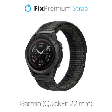 FixPremium - Najlonski pašček za Garmin (QuickFit 22mm), siv