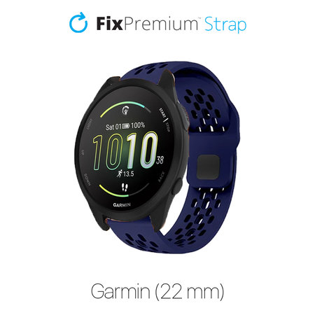 FixPremium - Univerzalni silikonski pašček za Garmin (22mm), moder