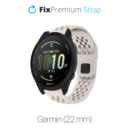 FixPremium - Univerzalni silikonski pašček za Garmin (22mm), bel