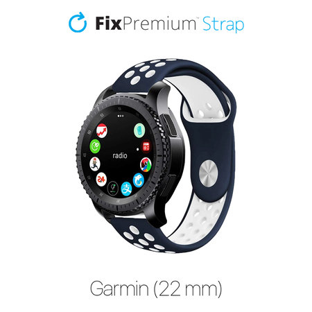 FixPremium - Silikonski športni pašček za Garmin (22mm), moder