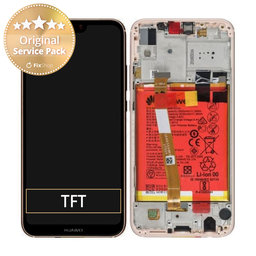 Huawei P20 Lite - LCD zaslon + steklo na dotik + okvir + baterija (Sakura Pink) - 02351VUW, 02351XUB, 02352CCL Genuine Service Pack