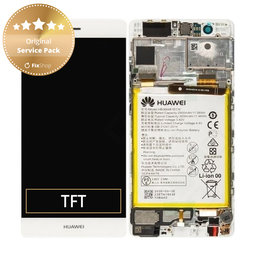 Huawei P9 - LCD zaslon + steklo na dotik + okvir + baterija (White) - 02350RRY, 02350RKF Genuine Service Pack