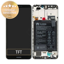 Huawei Y9 (2018) - LCD zaslon + steklo na dotik + okvir + baterija (Black) - 02351VFR, 02351VFS Genuine Service Pack