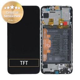 Huawei P Smart (2019), P Smart Plus (2019) - LCD zaslon + steklo na dotik + okvir + baterija (Midnight Black) - 02352JEY, 02352JFA Genuine Service Pack