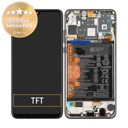 Huawei P30 Lite - LCD zaslon + steklo na dotik + okvir + baterija (Midnight Black) - 02352RPW Genuine Service Pack