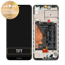 Huawei Y6s - LCD zaslon + steklo na dotik + okvir + baterija (Starry Black) - 02353JJV Genuine Service Pack