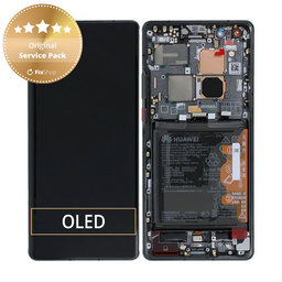 Huawei Mate 40 Pro NOH-NX9 - LCD zaslon + steklo na dotik + okvir + baterija (Black) - 02353YMT Genuine Service Pack