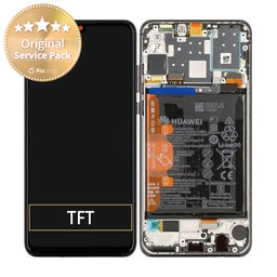 Huawei P30 Lite 2020 - LCD zaslon + steklo na dotik + okvir + baterija (Midnight Black) - 02353FPX, 02353DQU Genuine Service Pack