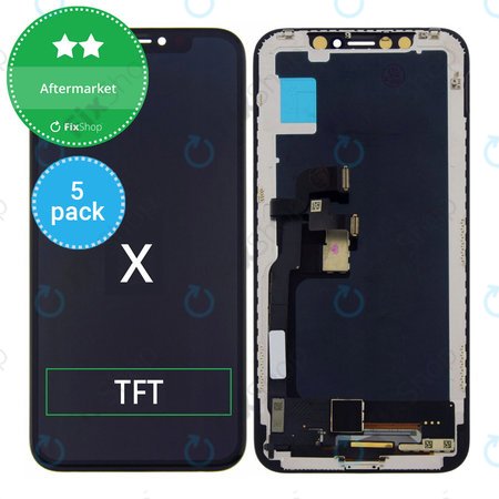 Apple iPhone X - LCD zaslon + steklo na dotik + okvir TFT (5 Pack)