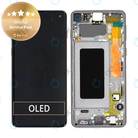 Samsung Galaxy S10 G973F - LCD zaslon + steklo na dotik + okvir (Prism Black) - GH82-18850A, GH82-18835A, GH82-18860A Genuine Service Pack