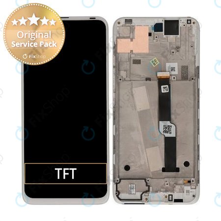 Motorola One Fusion Plus - LCD zaslon + steklo na dotik + okvir (Moonlight White) - 5D68C16858 Genuine Service Pack