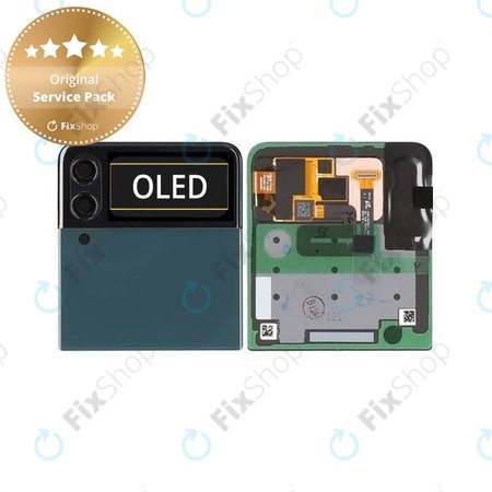 Samsung Galaxy Z Flip 3 F711B - LCD zaslon + steklo na dotik + okvir (zunanji) (Green) - GH97-26773C Genuine Service Pack