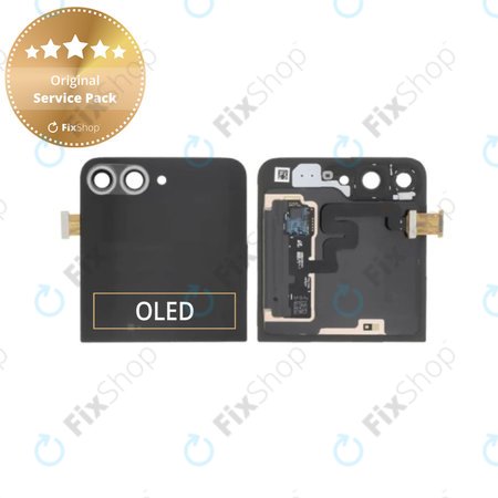 Samsung Galaxy Z Flip 6 F741B - LCD zaslon + steklo na dotik + okvir (zunanji) (Crafted Black) - GH97-30012E Genuine Service Pack