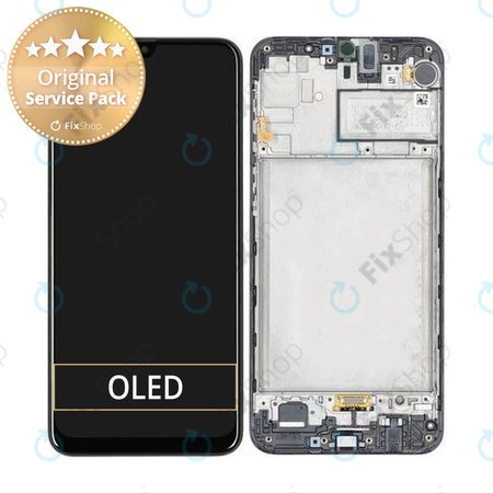 Samsung Galaxy M30s M307F - LCD zaslon + steklo na dotik + okvir (Opal Black) - GH82-21266A, GH82-21265A Genuine Service Pack