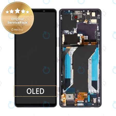 Sony Xperia 1 IV XQCT54 - LCD zaslon + steklo na dotik + okvir (Violet) - A5046144A Genuine Service Pack