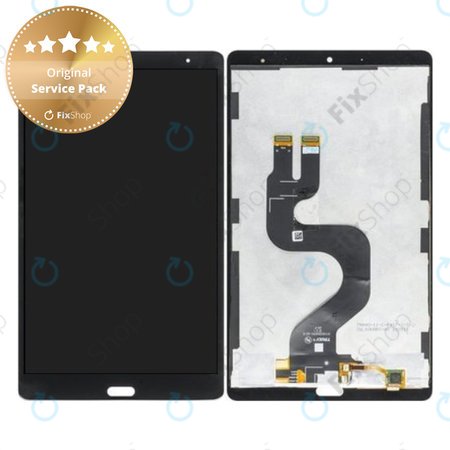 Huawei MediaPad M5 8 - LCD zaslon + steklo na dotik + okvir + čitalec prstnih odtisov (Space Grey) - 02351VKB Genuine Service Pack