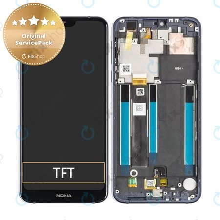 Nokia 7.1 - LCD zaslon + steklo na dotik + okvir (Gloss Midnight Blue) - 20CTLLW0001 Genuine Service Pack