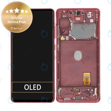 Samsung Galaxy S20 FE 5G G781B - LCD zaslon + steklo na dotik + okvir (Cloud Red) - GH82-24214E, GH82-24215E, GH82-29056E Genuine Service Pack