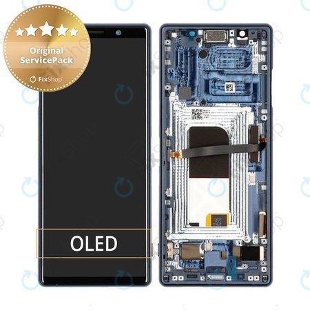 Sony Xperia 5 - LCD zaslon + steklo na dotik + okvir (Blue) - 1319-9384 Genuine Service Pack