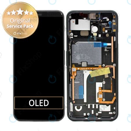 Google Pixel 4 - LCD zaslon + steklo na dotik + okvir (Just Black) - 20GF2BW0001 Genuine Service Pack