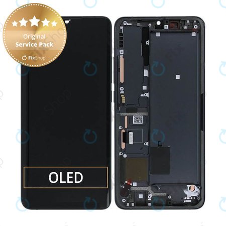 Xiaomi Mi Note 10, Mi Note 10 Pro - LCD zaslon + steklo na dotik + okvir (Midnight Black) - 56000300F400 Genuine Service Pack