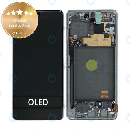 Samsung Galaxy Note 10 Lite N770F - LCD zaslon + steklo na dotik + okvir (Aura Glow) - GH82-22055B, GH82-22193B, GH82-22194B, GH82-22192B Genuine Service Pack