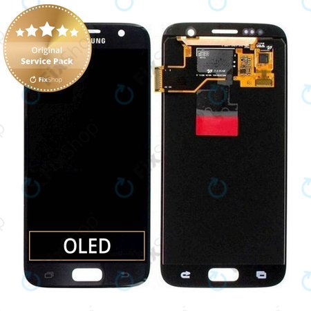 Samsung Galaxy S7 G930F - LCD zaslon + steklo na dotik (Black) - GH97-18523A, GH97-18761A, GH97-18757A Genuine Service Pack