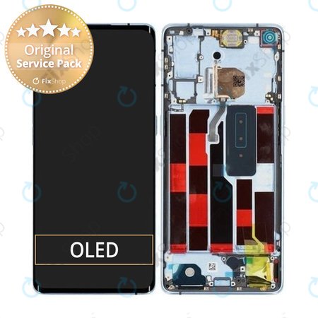 Oppo Reno 4 Pro - LCD zaslon + steklo na dotik + okvir (galaktično modra) - 4904737 Genuine Service Pack