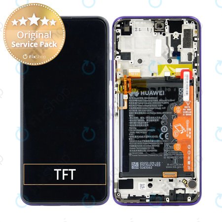 Huawei Honor 9X Pro - LCD zaslon + steklo na dotik + okvir + baterija (Phantom Purple) - 02353AKK Genuine Service Pack