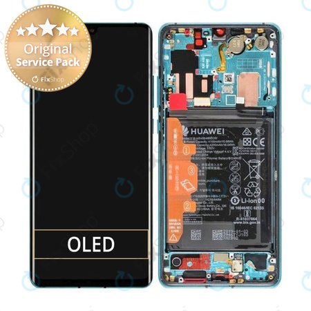 Huawei P30 Pro, P30 Pro 2020 - LCD zaslon + steklo na dotik + okvir + baterija (Aurora) - 02352PGE Genuine Service Pack