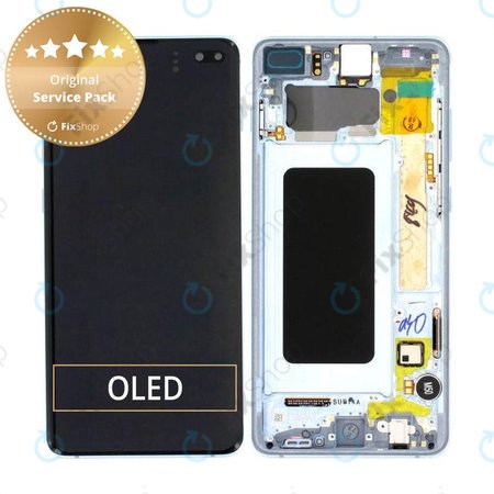 Samsung Galaxy S10 Plus G975F - LCD zaslon + steklo na dotik + okvir (Prism Blue) - GH82-18849C, GH82-18834C Genuine Service Pack