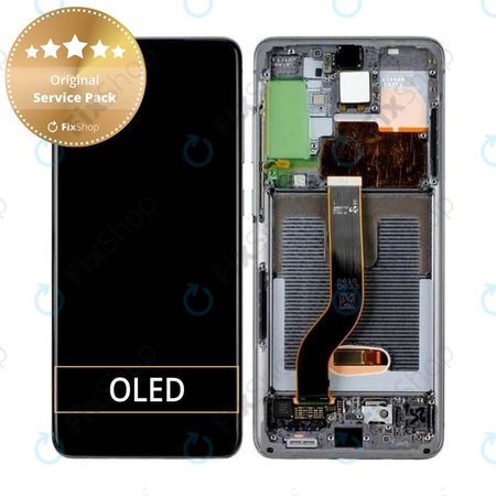 Samsung Galaxy S20 Plus G985F - LCD zaslon + steklo na dotik + okvir (Cosmic Gray) - GH82-22134E, GH82-22145E Genuine Service Pack