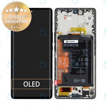 Honor Magic5 Lite RMO-NX3 - LCD zaslon + steklo na dotik + okvir + baterija (Midnight Black) - 0235AEMW Genuine Service Pack