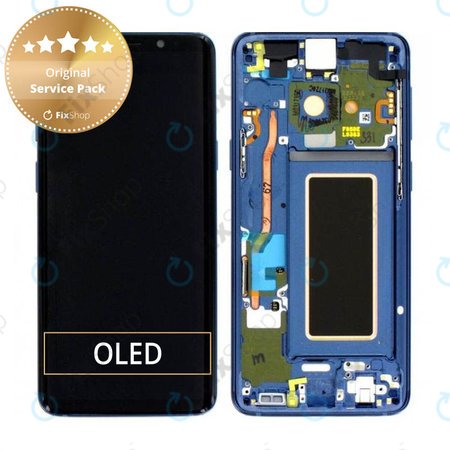 Samsung Galaxy S9 G960F - LCD zaslon + steklo na dotik + okvir (Coral Blue) - GH97-21696D, GH97-21697D Genuine Service Pack