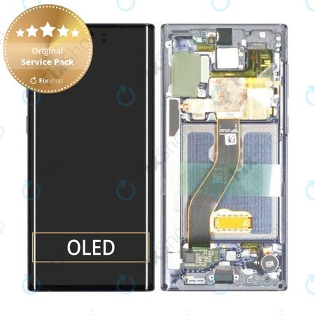 Samsung Galaxy Note 10 - LCD zaslon + steklo na dotik + okvir (Aura Glow) - GH82-20817C, GH82-20818C Genuine Service Pack