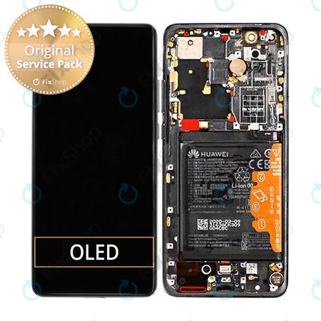 Huawei P40 Pro Plus - LCD zaslon + steklo na dotik + okvir + baterija + senzor prstnih odtisov (Ceramic Black) - 02353RVJ Genuine Service Pack