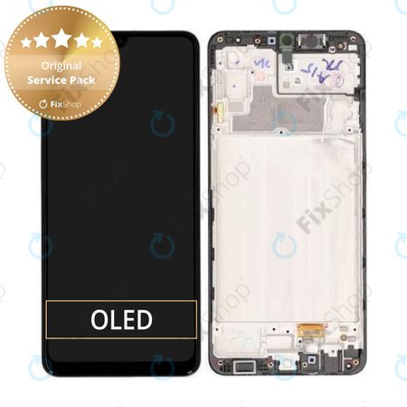 Samsung Galaxy M32 M325F - LCD zaslon + steklo na dotik + okvir (Black) - GH82-25981A, GH82-26193A Genuine Service Pack