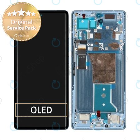 Motorola Edge 40 Pro - LCD zaslon + steklo na dotik + okvir (Lunar Blue) - 5D68C21987 Genuine Service Pack