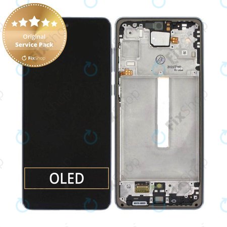 Samsung Galaxy A73 5G A736B - LCD zaslon + steklo na dotik + okvir (Awesome Gray) - GH82-28686A, GH82-28884A Genuine Service Pack