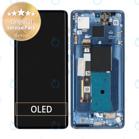 Motorola Edge 40 - LCD zaslon + steklo na dotik + okvir (lunarno modra) - 5D68C22671 Genuine Service Pack