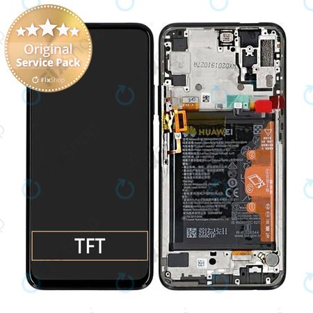 Huawei P Smart Pro - LCD zaslon + steklo na dotik + okvir (Black) - 02352YLP Genuine Service Pack