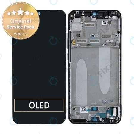 Xiaomi Mi A3 - LCD zaslon + steklo na dotik + okvir (Black) - 5606101260B6 Genuine Service Pack