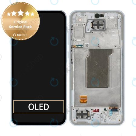 Samsung Galaxy A35 A356B - LCD zaslon + steklo na dotik + okvir (Awesome Iceblue) - GH82-34221B Genuine Service Pack