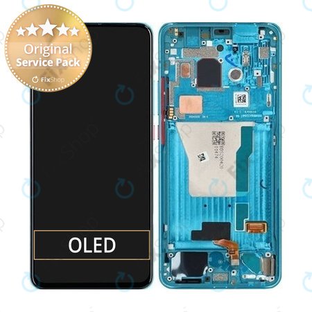 Xiaomi Pocophone F2 Pro - LCD zaslon + steklo na dotik + okvir (neon modra) - 56000D0J1100 Genuine Service Pack