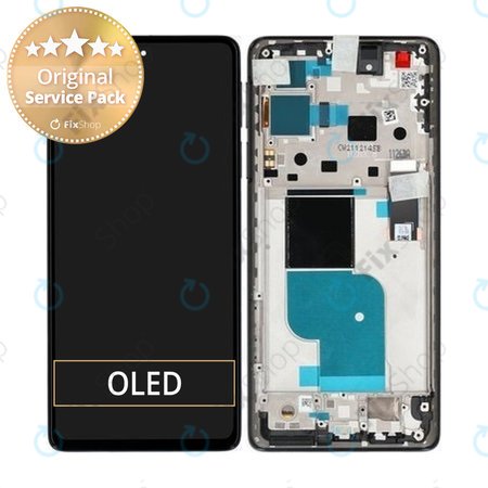 Motorola Edge 30 Pro XT2201 - LCD zaslon + steklo na dotik + okvir (Black) - 5D68C20263, 5D68C20276 Genuine Service Pack