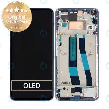 Xiaomi 11 Lite 5G NE 2109119DG 2107119DC - LCD zaslon + steklo na dotik + okvir (Bubblegum Blue) - 5600050K9D00 Genuine Service Pack